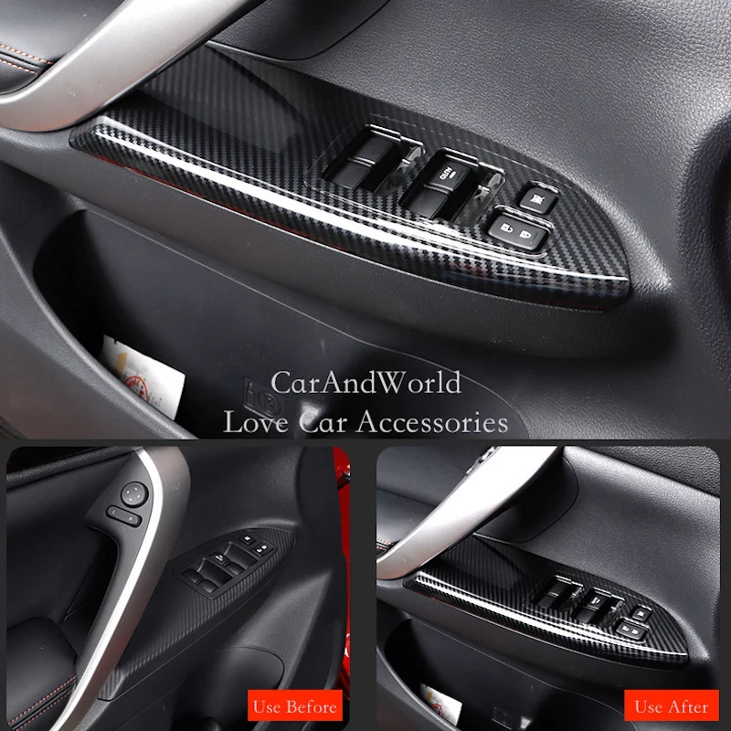 

For Mitsubishi Eclipse Cross 2018-2023 Door Armrest Window Lift Switch Cover Trims ABS Chrome Stickers Car-Styling Accessories
