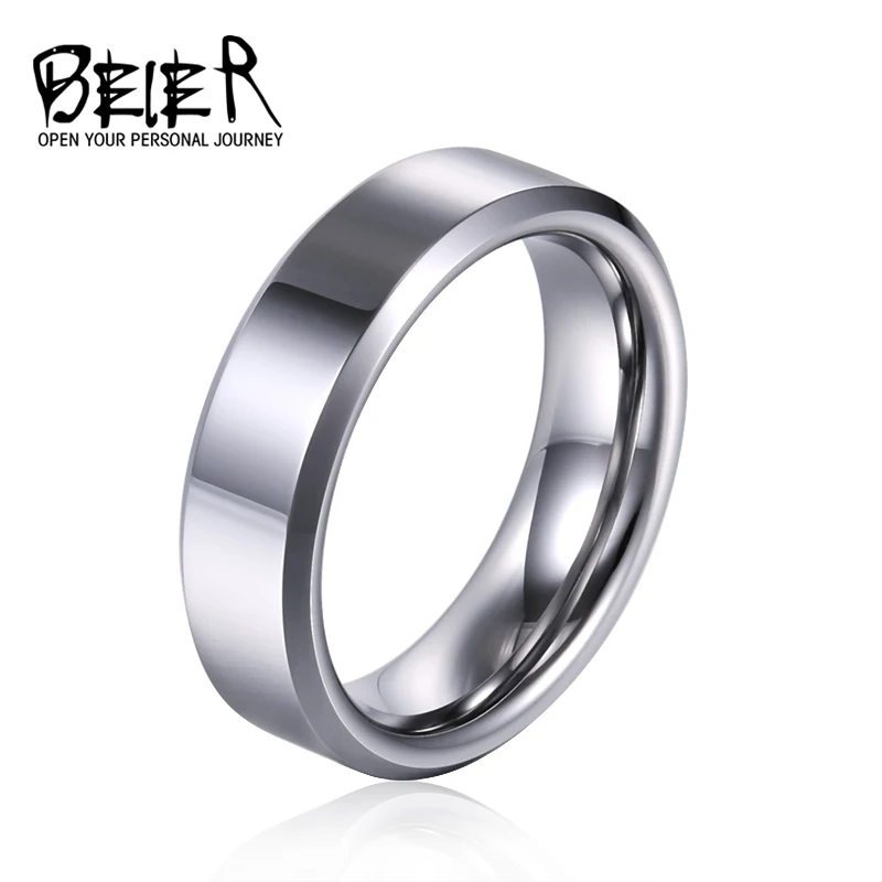Beier 100% จริงทังสเตนกว้าง6/8Mm Women 'S หมั้นแหวนขัดเงาคุณภาพสูงเครื่องประดับ W056