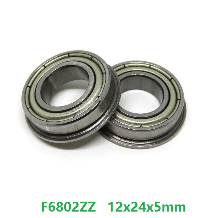 200pcs/lot Flanged bearing F6802ZZ F6802-ZZ Z 12x24x5 shielded  flange deep groove ball bearing 15*24*5 mm