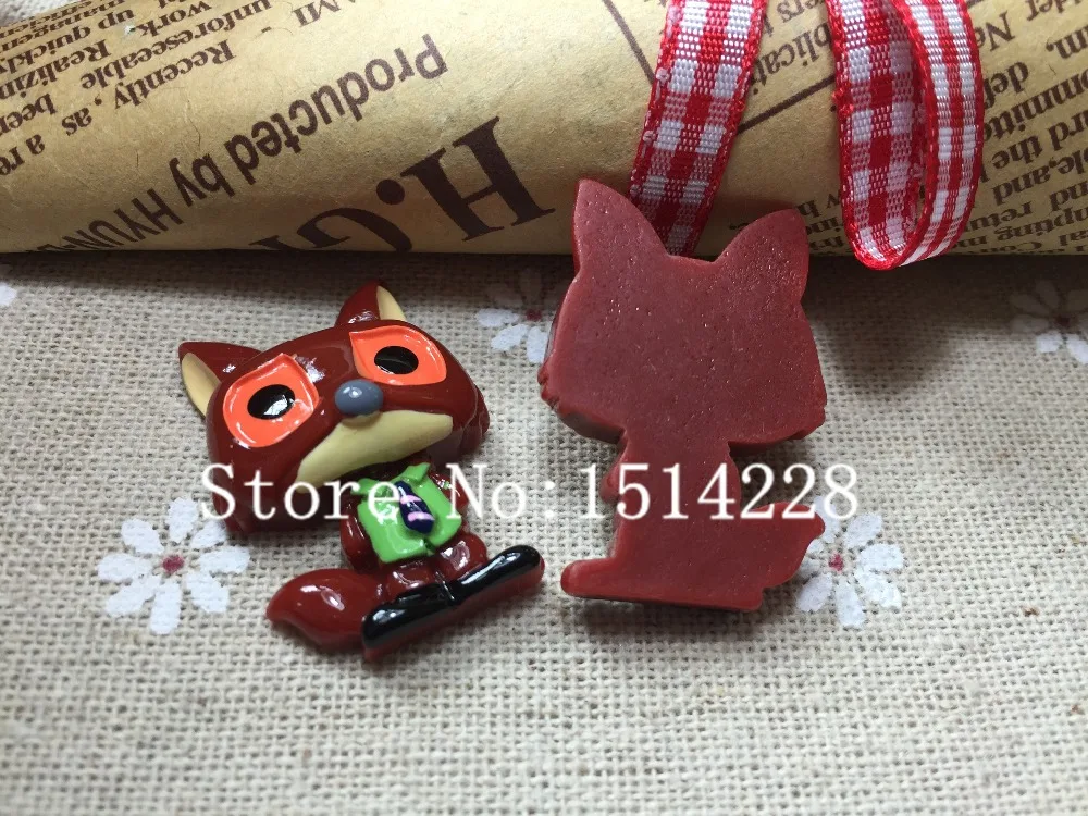 Free shipping! The fox of the famous movie character.Resin Flatback Cabochon for phone decoration ,DIY22*31mm