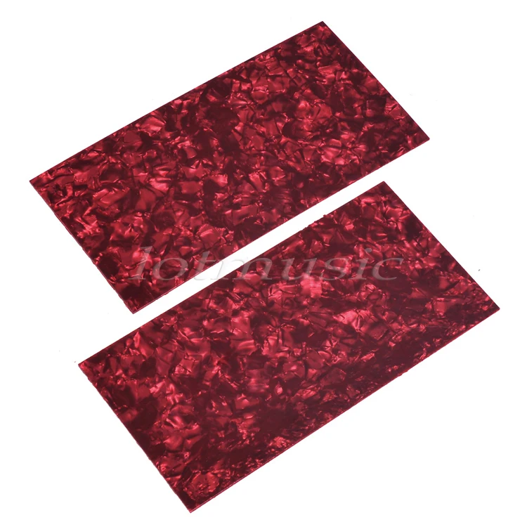 2Pcs Guitar Head Veneer Shell 1.5mm Red Pearl Celluloid