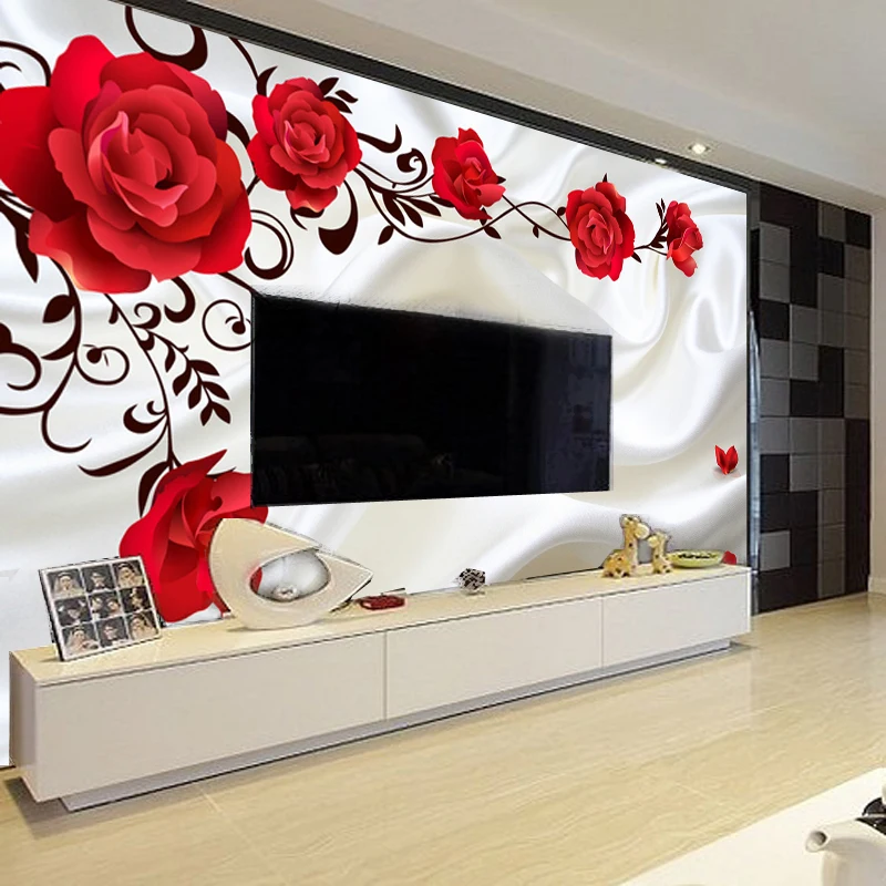 beibehang 3D romantic backdrop living room TV wall wallpaper background wallpaper rose vine wallpapers mural papel de parede