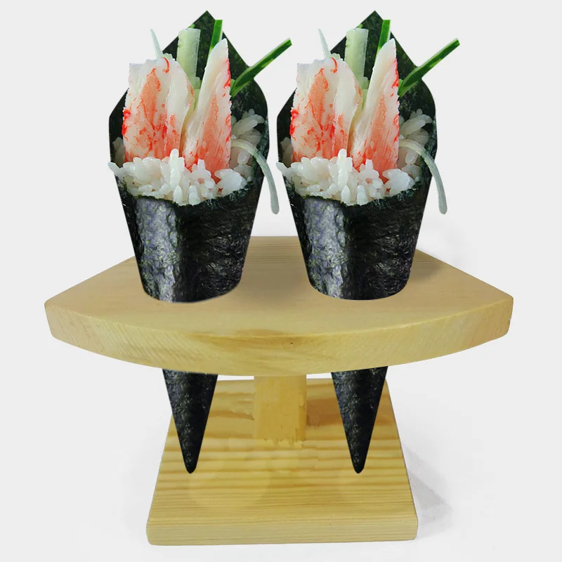 Sushi Fame Food Display Kitchenware Wooden Tableware Japanese And Korean Food Sushi Rack With Five Stand Tableware Set 1PCS