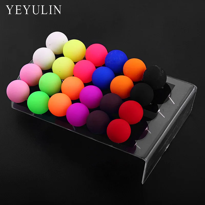 12pairs Trendy Cute Colorful Acrylic Beads Stud Earrings New Design 11mm Fashion Ear Jewelry For Woman Girls
