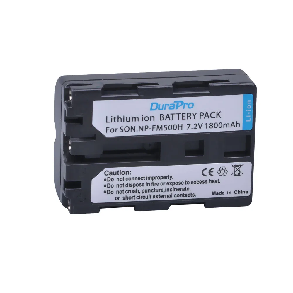 DuraPro 1pc 1800mAH 7.2V NP-FM500H NP FM500H Rechargeable Camera Battery For Sony A57 A65 A77 A99 A350 A550 A580 A900