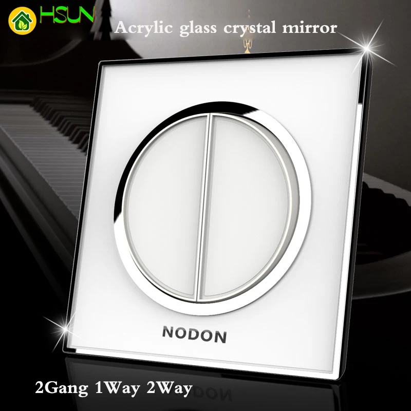 Acrylic glass crystal mirror personality switch panel 2 Gang 1 Way 2 Way switch