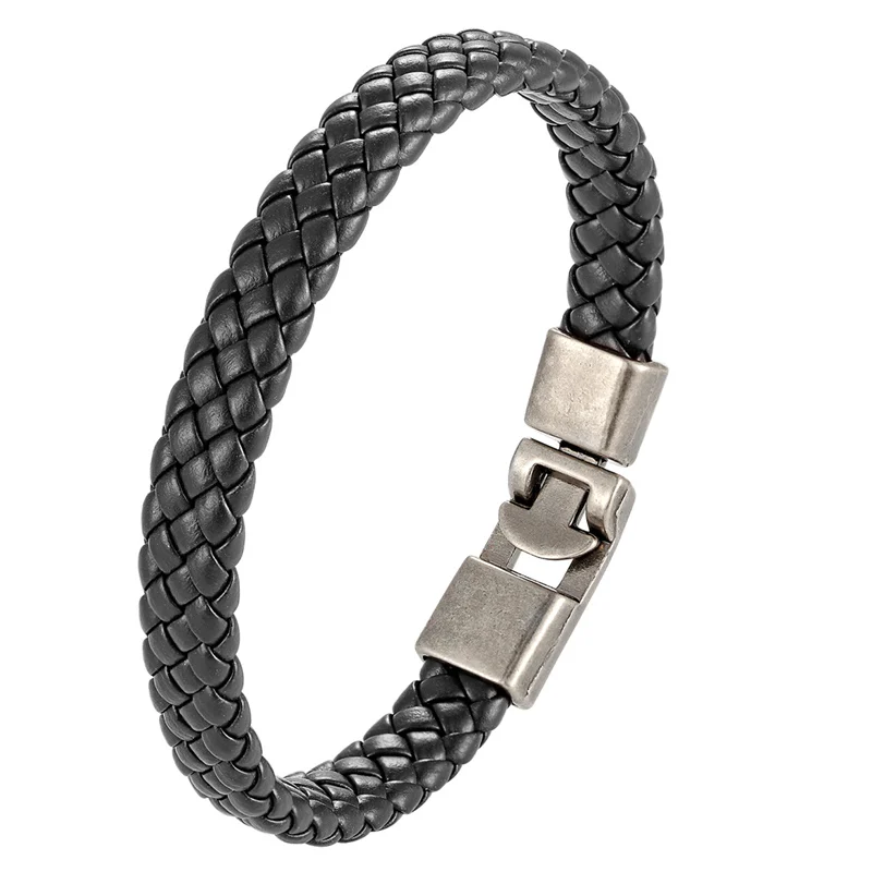 Pulseira de couro de tecelagem com fivela simples, de alta qualidade, feminina, masculina, melhor amigo, presente, 6 cores, pulseira feminina