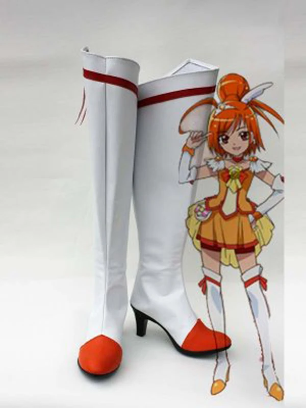 Smile Pretty Cure Hino Akane Cure Sunny Cosplay Boots Shoes Anime Party Cosplay Boots Custom Made for Adult Women Heel Shoes