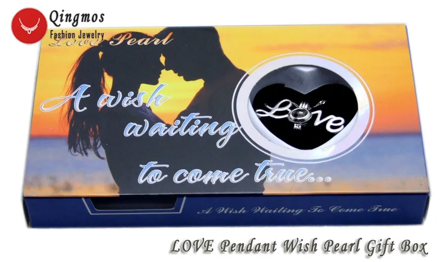 

Qingmos Wish Pearl 19 мм * 41 мм LOVE Word Cage Колье-чокеры для женщин и устричная любовь жемчужное ожерелье женские ювелирные изделия 3663