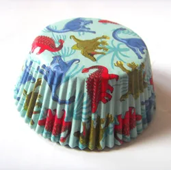 100pcs Bear Blue Dinosaur Girls Boys Happy Birthday Baby Shower Cupcake Liners Muffin baking Cup Cake Cases Mold Tool Decoration