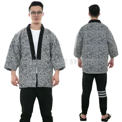 New Japanese Men Women Hanten Winter Warm Wadded Cotton Kimono Haori Coat Outterwear