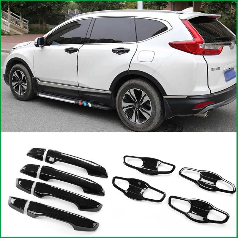 

For Honda CR-V CRV 2017 2018 ABS Glossy Black DOOR HANDLE BOWL CUP COVER CAP STICKER TRIM MOLDING CAR STYLING AUTO PARTS