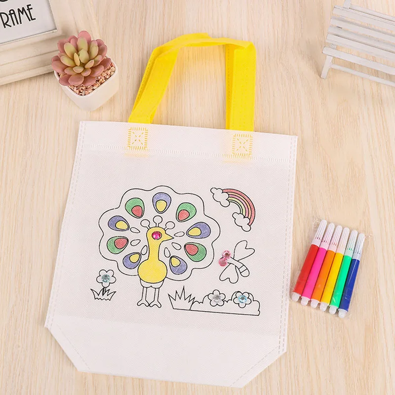 1 pz casuale capretto fai da te disegno mestiere sacchetto di colore bambini che imparano giocattoli educativi disegno con penna ad acqua per ragazzo e ragazza regalo B0917