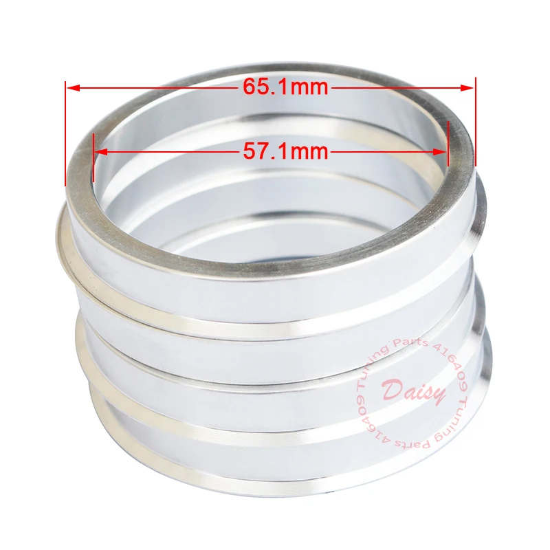 (4pcs/lot) From 57.1mm to 65.1mm Aluminum Variable Circle Car Wheel Hub Spigot Rings (57.1-65.1)