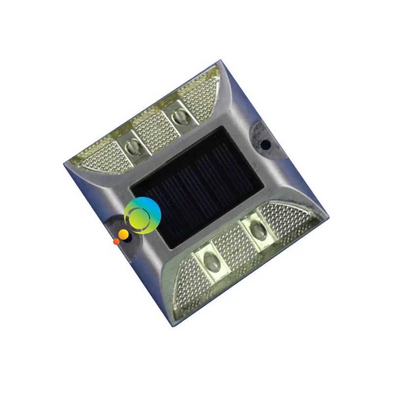 Dual sides yellow flashing LED solar road stud 3M reflector warning road signs construction