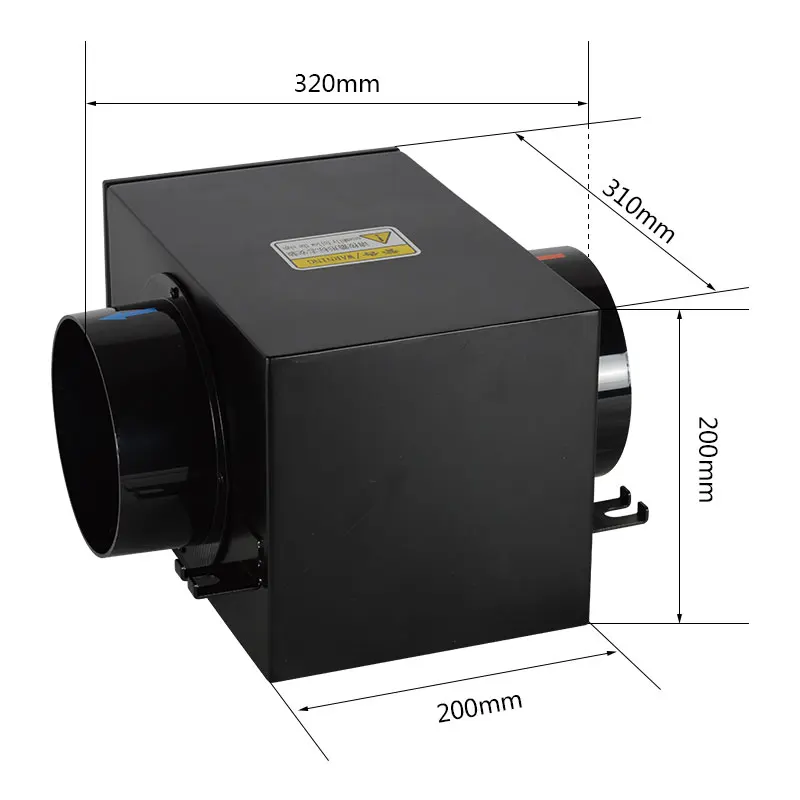 Sistema di ventilazione HVAC Purificatore d\'aria Scatola di purificazione dell\'aria in metallo con filtro HEPA a carbone attivo Dispositivo di