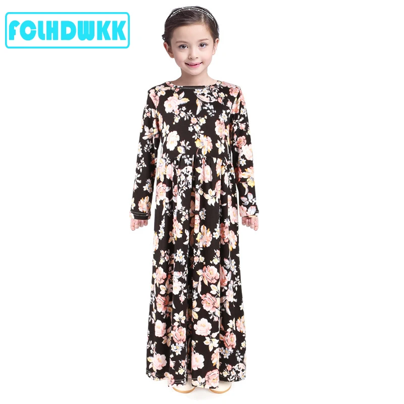 Long Dress Trend Bohemian Summer Dress for Girls Kids Beach Tunic Floral Maxi Dresses Toddler Baby Party Princess Dress Vestidos