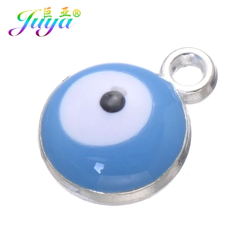 Juya 30 pçs/lote atacado turco mal olho encantos acessórios para mulheres homens artesanal pulseiras colar brincos fazendo suprimentos