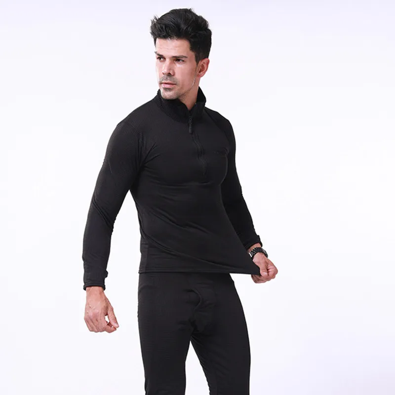 Conjuntos de ropa interior térmica para hombre, ropa interior térmica de manga larga, gruesa, para invierno