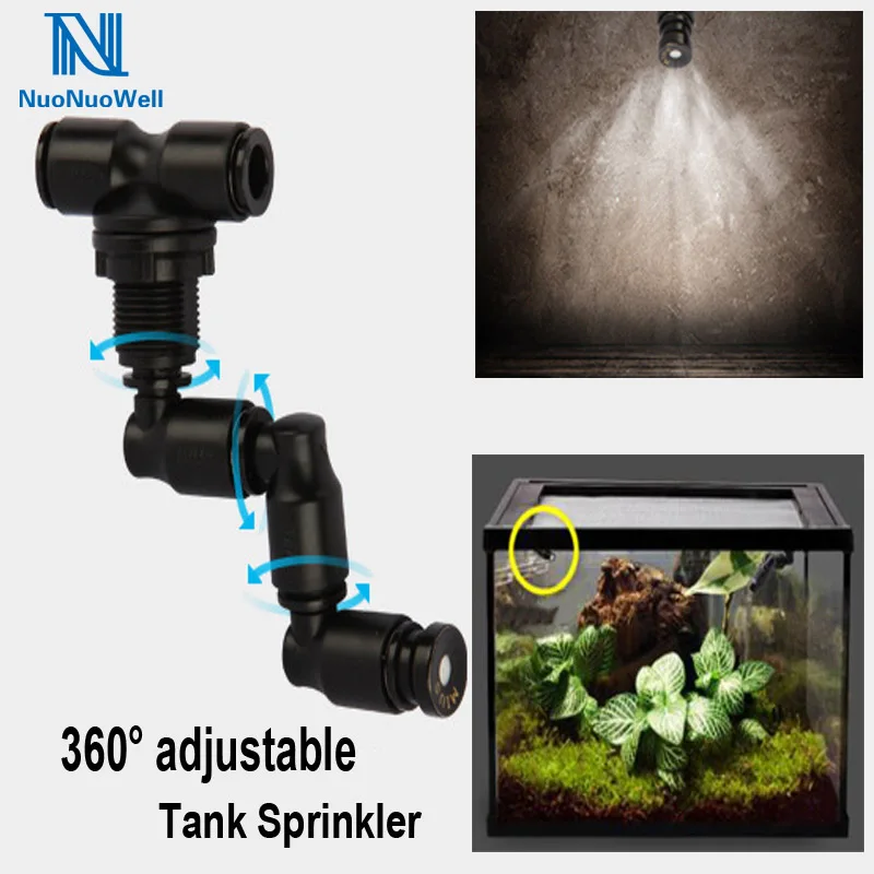 Terrariums Rainforest Tank 360 Adjustable Mist Sprinkler Aquarium Accessory Reptiles Lizard Chameleon Aquatic Pet Supplies