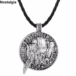 Nostalgia Odin's Raven Amulet Scandinavian God Norse Runes Mens Viking Necklaces Colgantes Mujer Moda