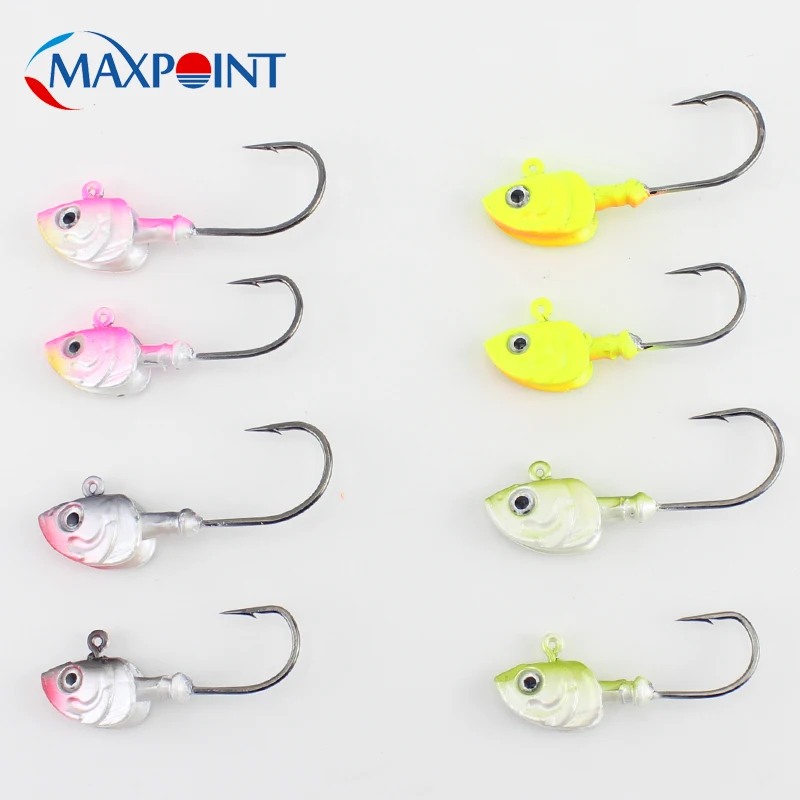 Soft Baits Jig Head 20g 26g Inshore Seabass Fishing Hooks Colors Jig Head with 3D eyes Fishing Lures Swimbait Jigs 2pcs/pk