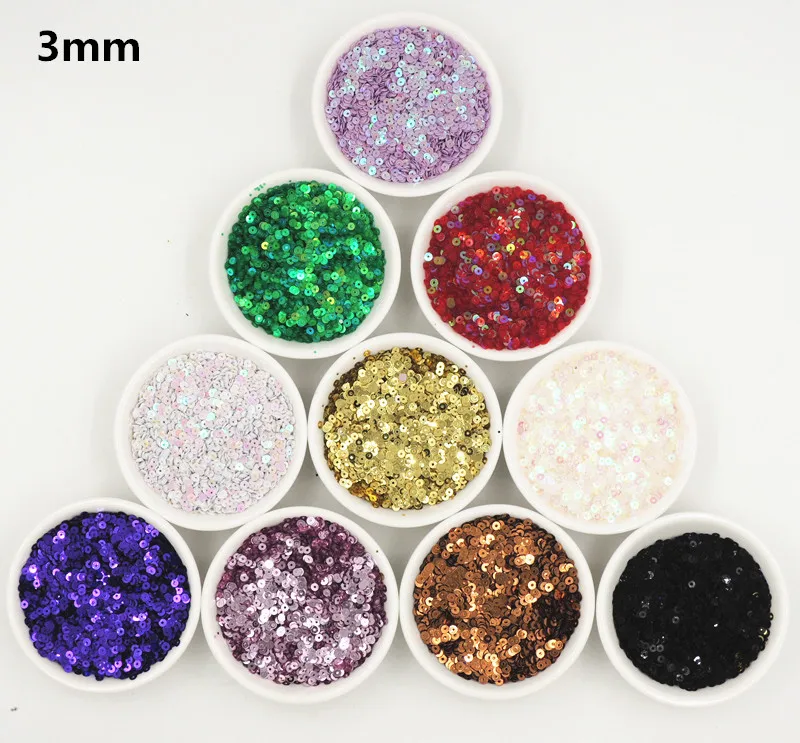 10g/Pack 3mm Flat Round Loose Sequins Craft PVC Matte&Cream Sequin Paillettes DIY Lentejuelas Sewing Wedding Dress Accessories