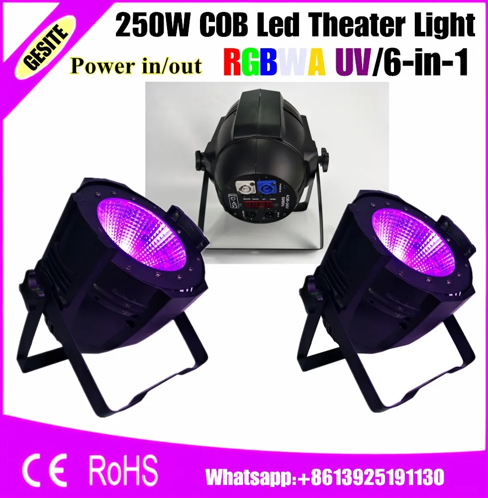 

2pcs/lot dmx stage light professional led par64 brightness 200w cob par light 250W RGBWAUV