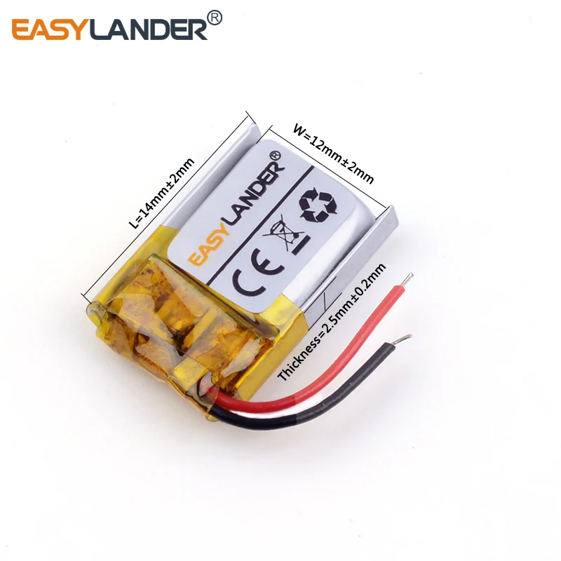 251214 30mAh 3.7V Rechargeable Lithium Li-ion Polymer Battery for Bluetooth Digital Products Bluetooth earphone Smart bracelet