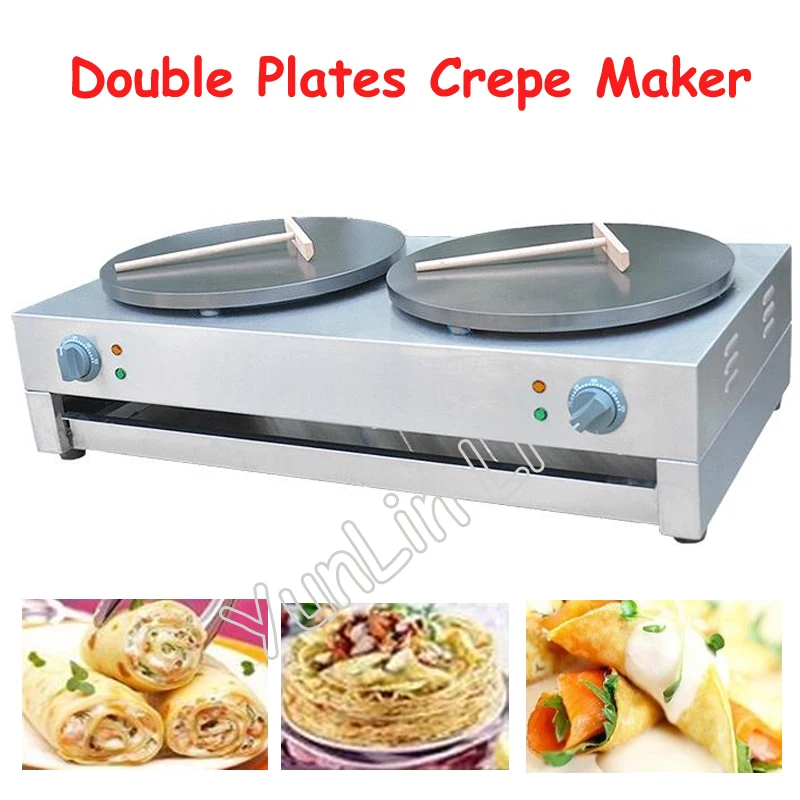 Commercial Pancake Machine Double Plates Electric Crepe Maker 400mm Double Pancake Maker Commercial Pancake Baking Machine