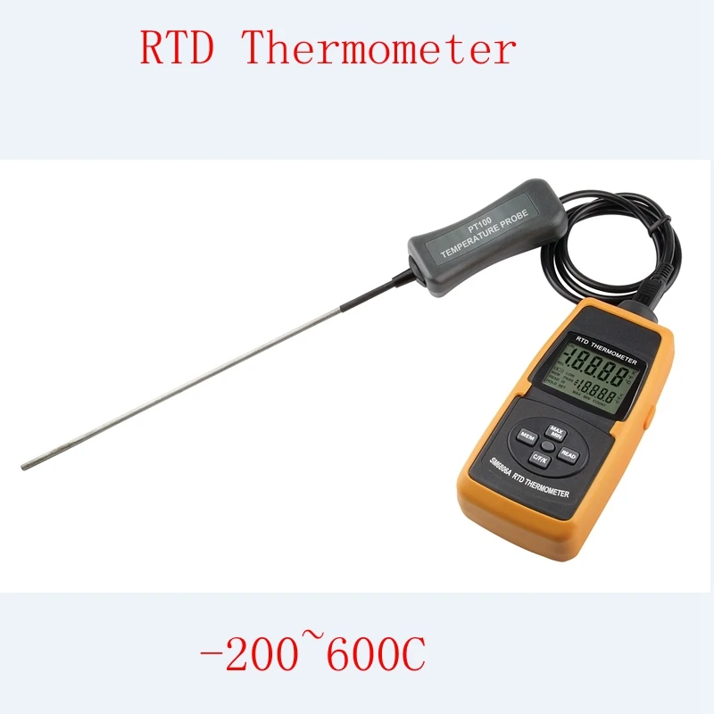 

High Precise Industrial Digital Platinum Resistance Thermometer PT100 Probe Data Record 200C-600C RTD Temperature Measurement