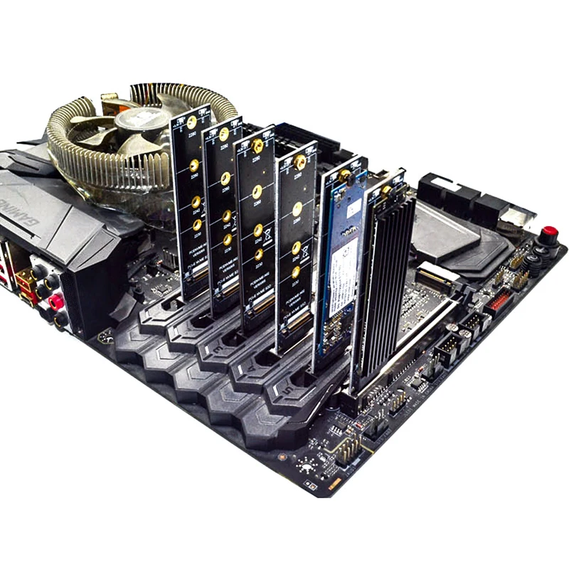 PCIE to M2 อะแดปเตอร์ NVMe SSD M2 PCIE X1 Raiser PCI-E PCI Express M Key Connector รองรับ 2230 2242 2260 2280 M.2 SSD Full Speed