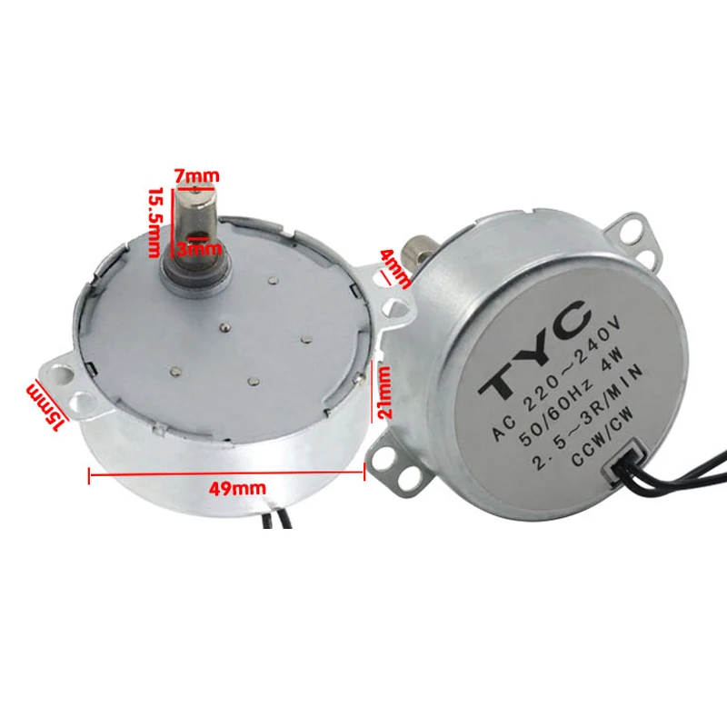 49KTYZ AC motor 220V Uncertain directio motor  slow speed machine 4W 2.5rpm-30rpm permanent magnet synchronous motor