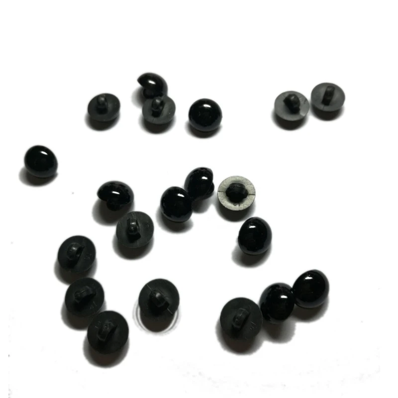 New 100 Pcs Black Resin Buttons Round Mushroom Domed Sewing Shank Black DIY Animal Eyes Toy Diy Decorative Buttons For Kids