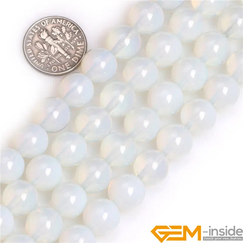 6 8 10 12mm White Opalite Loose Spacer Round Accessorries Beads For Jewelry Making Strand 15\