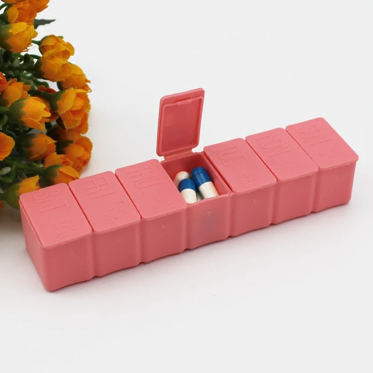 Long Small Medicine Box One Week Portable Cheat With Braille Kit First Adorn Article Receive A Case Pill Storage Outdoor