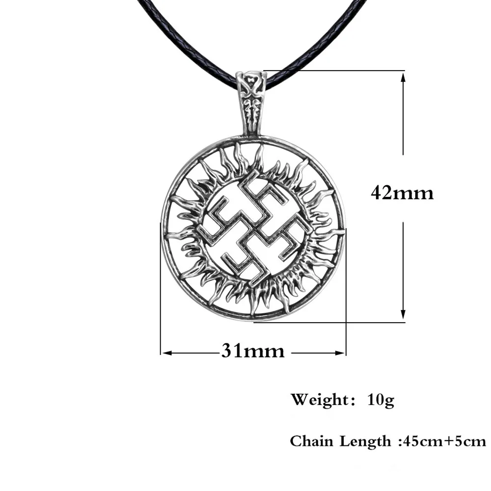 Slavic Pendant Kolovrat Amulet Gothic Wheel Charm Talisman Viking Fern Flower Jewelry Vikings Pagan Jewelry Pendants