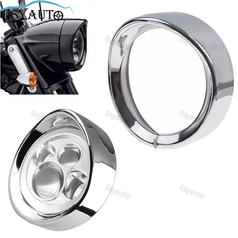 7 inch LED Headlight Trim Ring Visor Housing Motorcycle Headlamp shell Headlight Visor Style