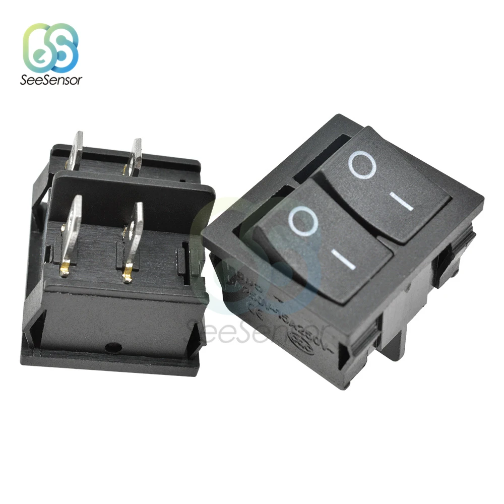 5pcs KCD5 Rocker Switch 6A 250VAC/ 15A 250VAC ON-OFF 2 Position 4 Pins ON-OFF-ON 6 Pins Electrical Equipment Power Switch