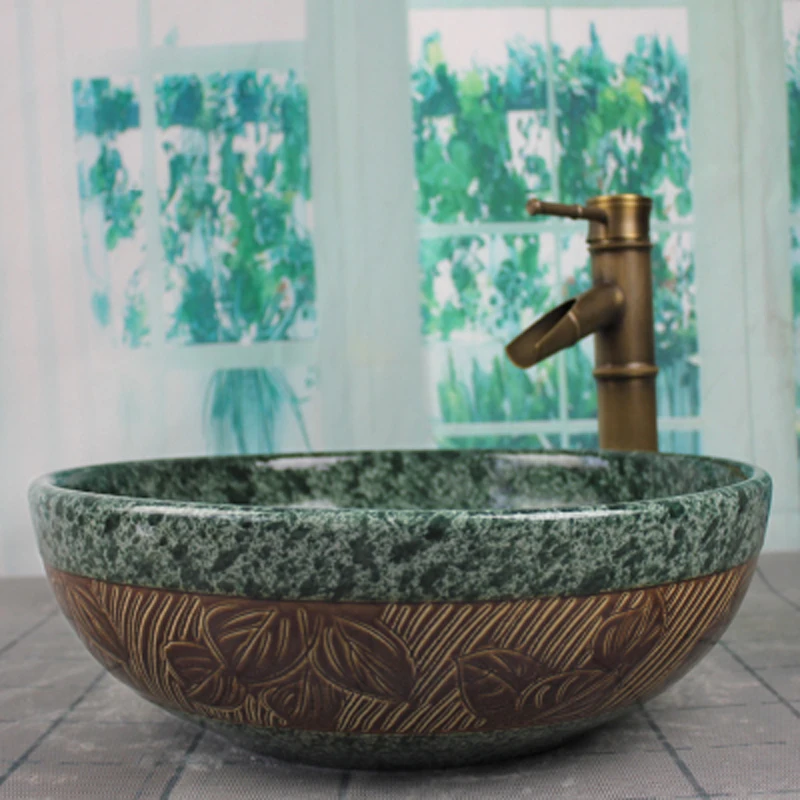 Bathroom Porcelain Ceramic Vessel Sink Basin Wash Basin Lavatory artificial basin