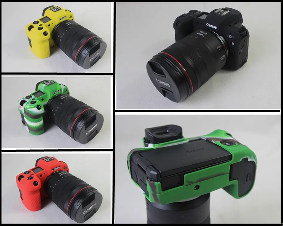 Armadura de silicone caso da pele capa do corpo protetor para canon eosr r ef r e0s r rp eosrp corpo câmera digital