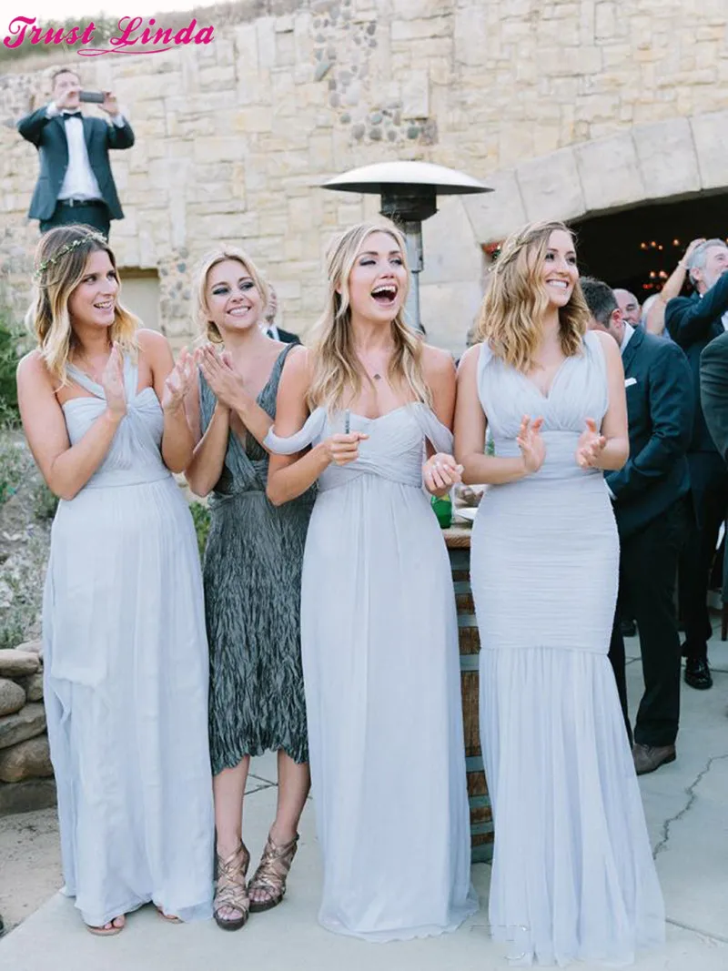 Simple Long Chiffon Bridesmaid Dresses Floor Length Elegant Bridesmaid Gowns Garden Weddings Party Dress