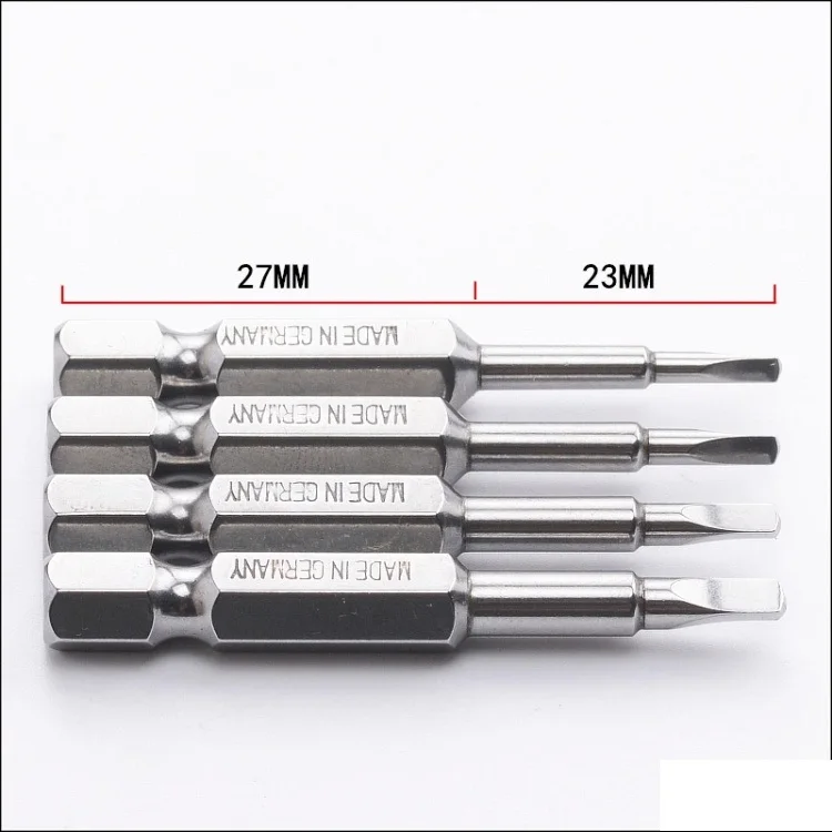 جديد 1 قطعة 4 نوع L50mm 1/4 بوصة عرافة عرقوب المغناطيسي مثلث مفك بت S2 الصلب مفك 18-27