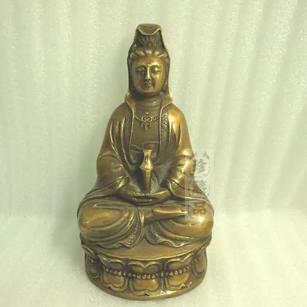 

The copper Avalokitesvara a Buddism godness Guanyin copper statue of Buddha joss peace grant whatever is requested ~