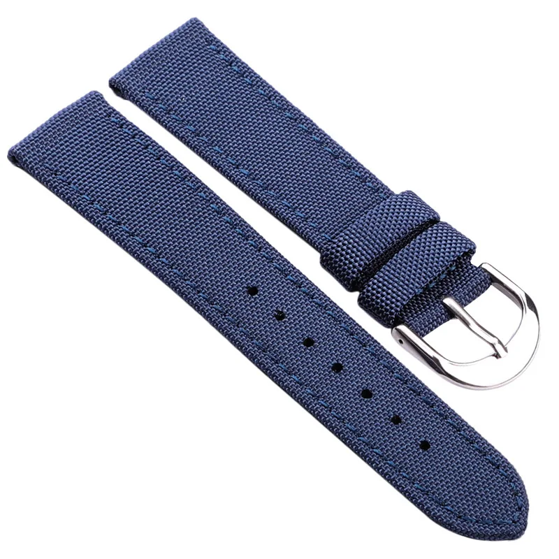 Canvas Nylon Watch Band Strap Blue Black Green 18 20 22 24mm Watchbands Men Women Fashion Replacement Bracelet Watch Accessories