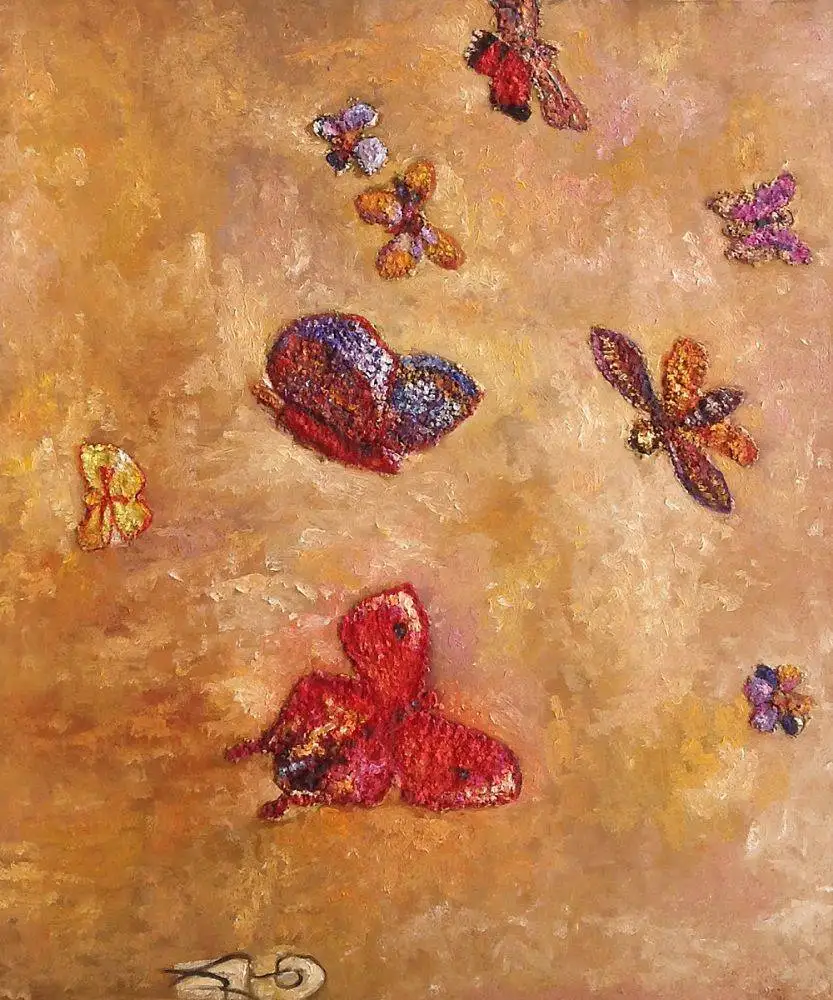 

Hand Painted Animal Canvas Oil Painting Butterflies, 1913 by Odilon Redon Famous Wall Art Symblism No Framed High Quality