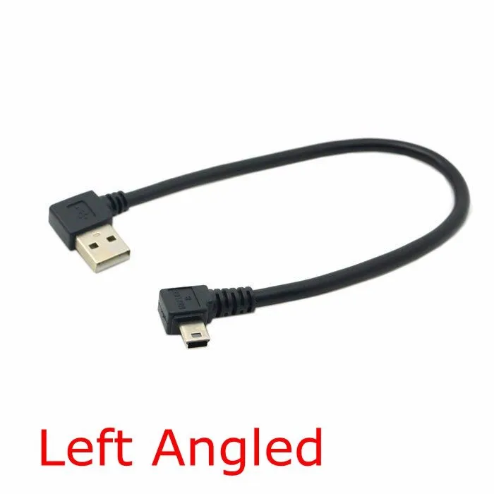 USB To Mini USB Data Charger Cable 90 Degree Left & Right 90 Angled Connector 20cm 0.2m Mini Usb Cable Short Cord