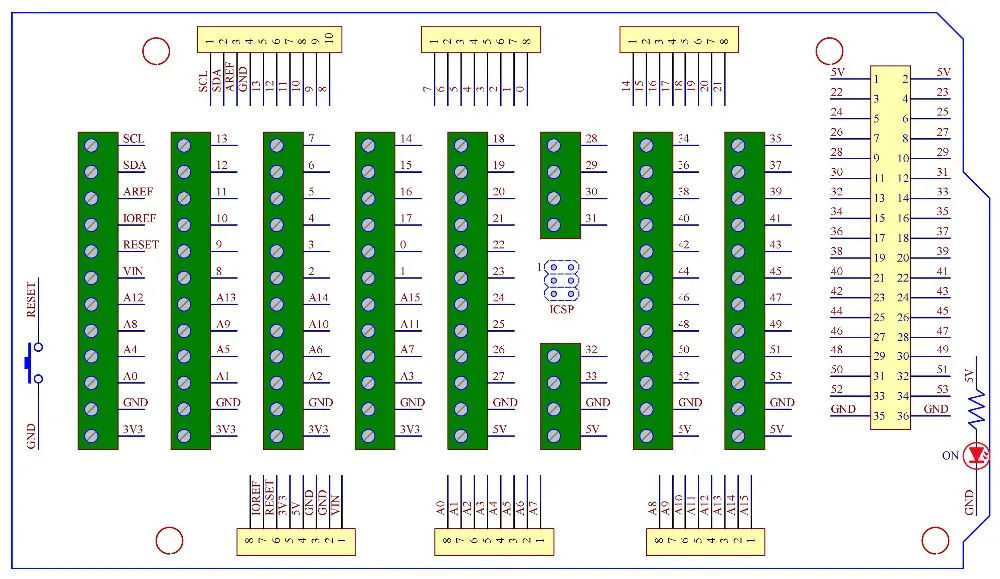 Modulo di Breakout del blocchetto terminali della vite del salone di elettronica-salone, per MEGA-2560 R3.