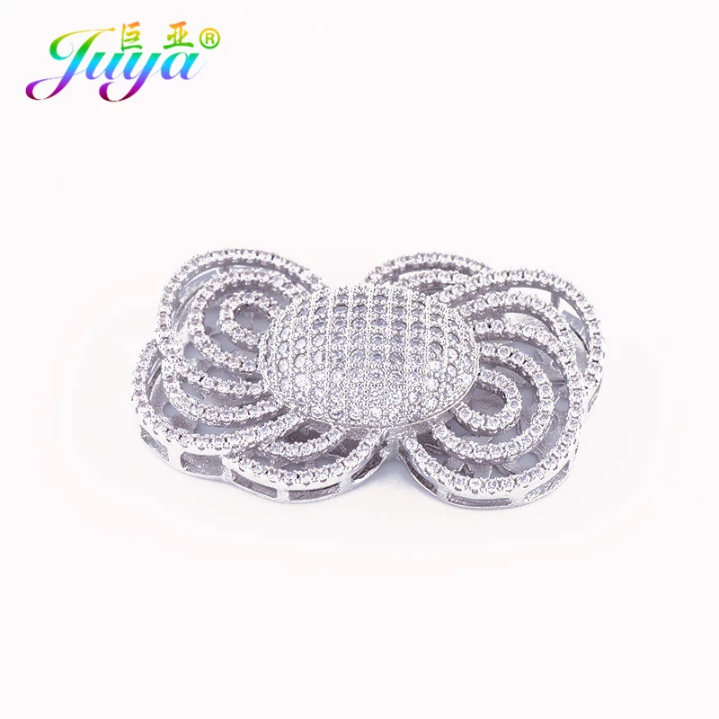 Micro Pave Zircon Hollow Flower Connectors Accessories For Women Pearls Necklace Bracelets DIY Making