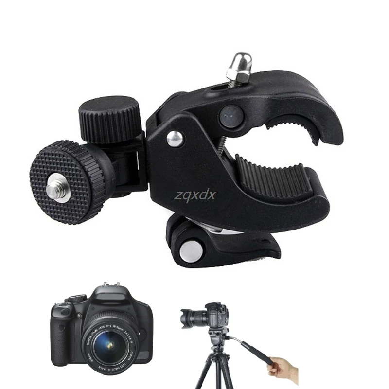 High Quality 1/4 Camera DV DSLR Bike Bicycle Handlebar Clamp Bracket Tripod Mount Screw Clip For Holding LCD Monitor DSLR Camera